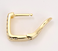 Diamonique Gold-Over Sterling Silver Curvy Huggie Hoops