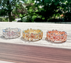 Diamonique x Erin Moseley Gold-Over Sterling Silver Marquise-Cut Floral Ring Size 9