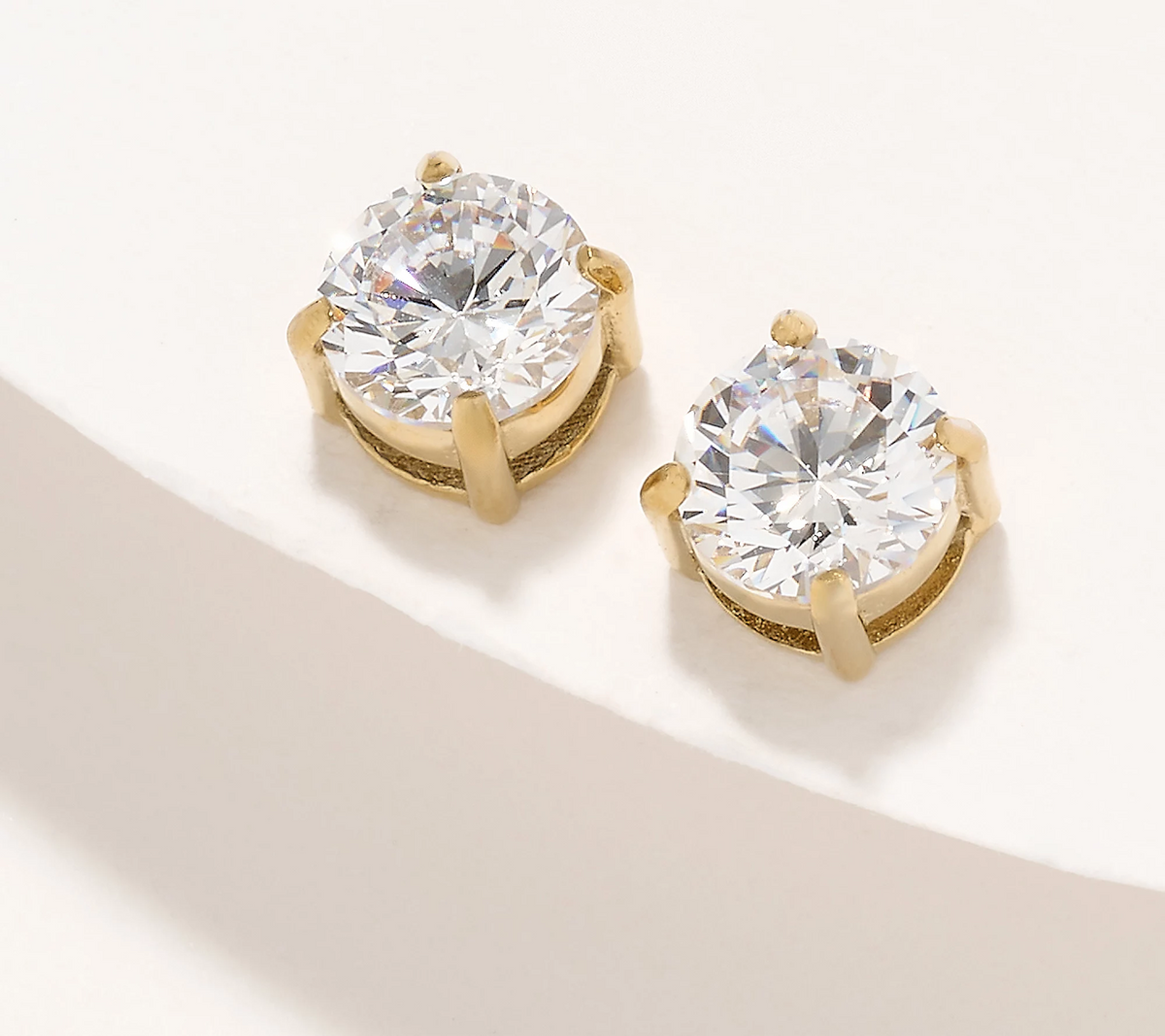 Steel by Diamonique Gold Tone Round Stud Earrings