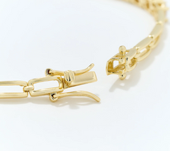 Diamonique Gold-Over Sterling Silver Oval Link Round Cut Bracelet Large