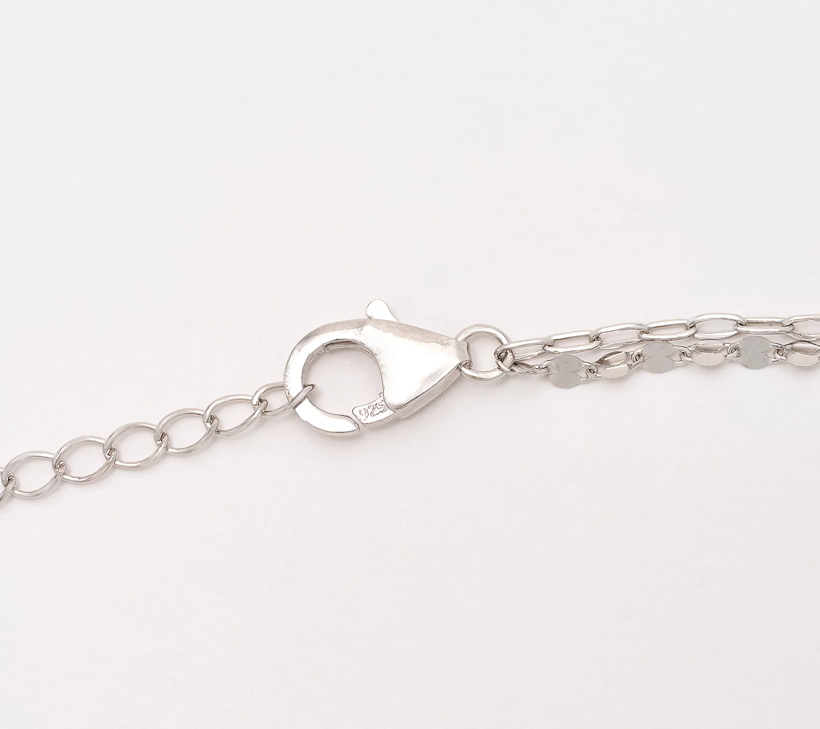 Diamonique Rhodium-Plated Sterling Silver Boxed Layered Chain w/"A" Initial Necklace