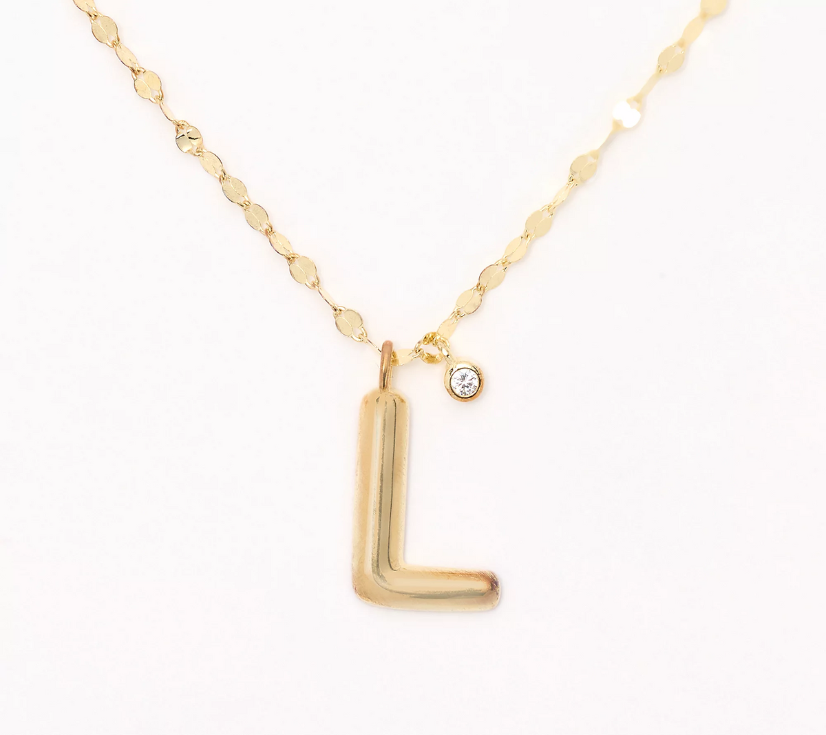 Diamonique 14K Plated Sterling Silver Boxed Layered Chain w/"L" Initial Necklace