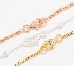 UltraFine 950 Silver Tri Tone Set of 3 Bracelets Avg