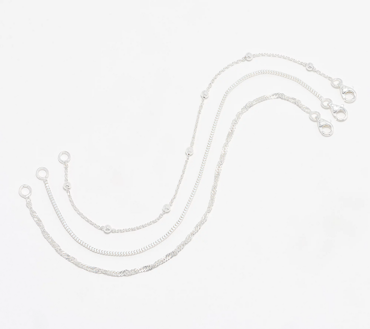 UltraFine 950 Silver Set of 3 Bracelets Small