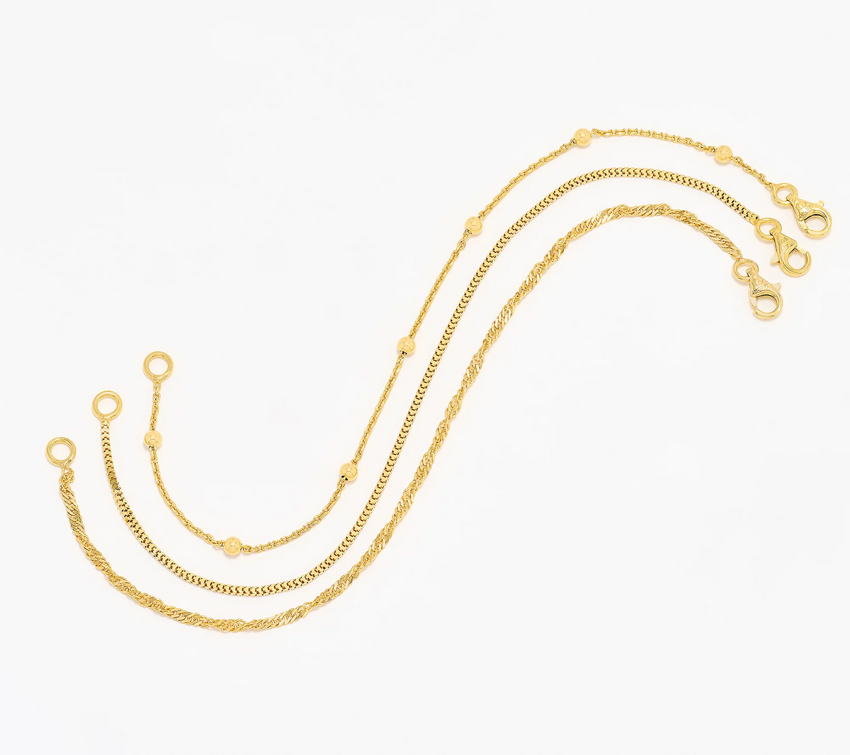 UltraFine 950 Silver Gold Tone Set of 3 Bracelets Avg