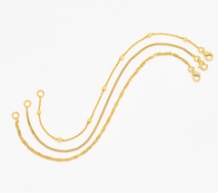 UltraFine 950 Silver Gold Tone Set of 3 Bracelets Avg