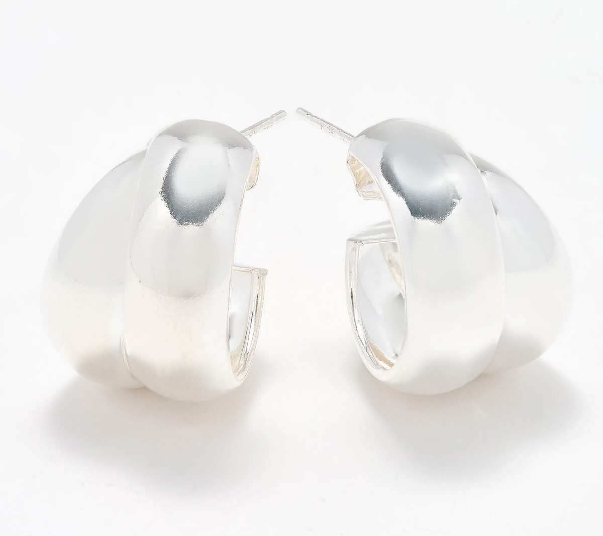 UltraFine 950 Silver Double Nested 7/8" Hoop Earrings