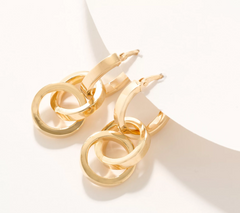 UltraFine 950 Silver Gold Tone Convertible Drop Earrings