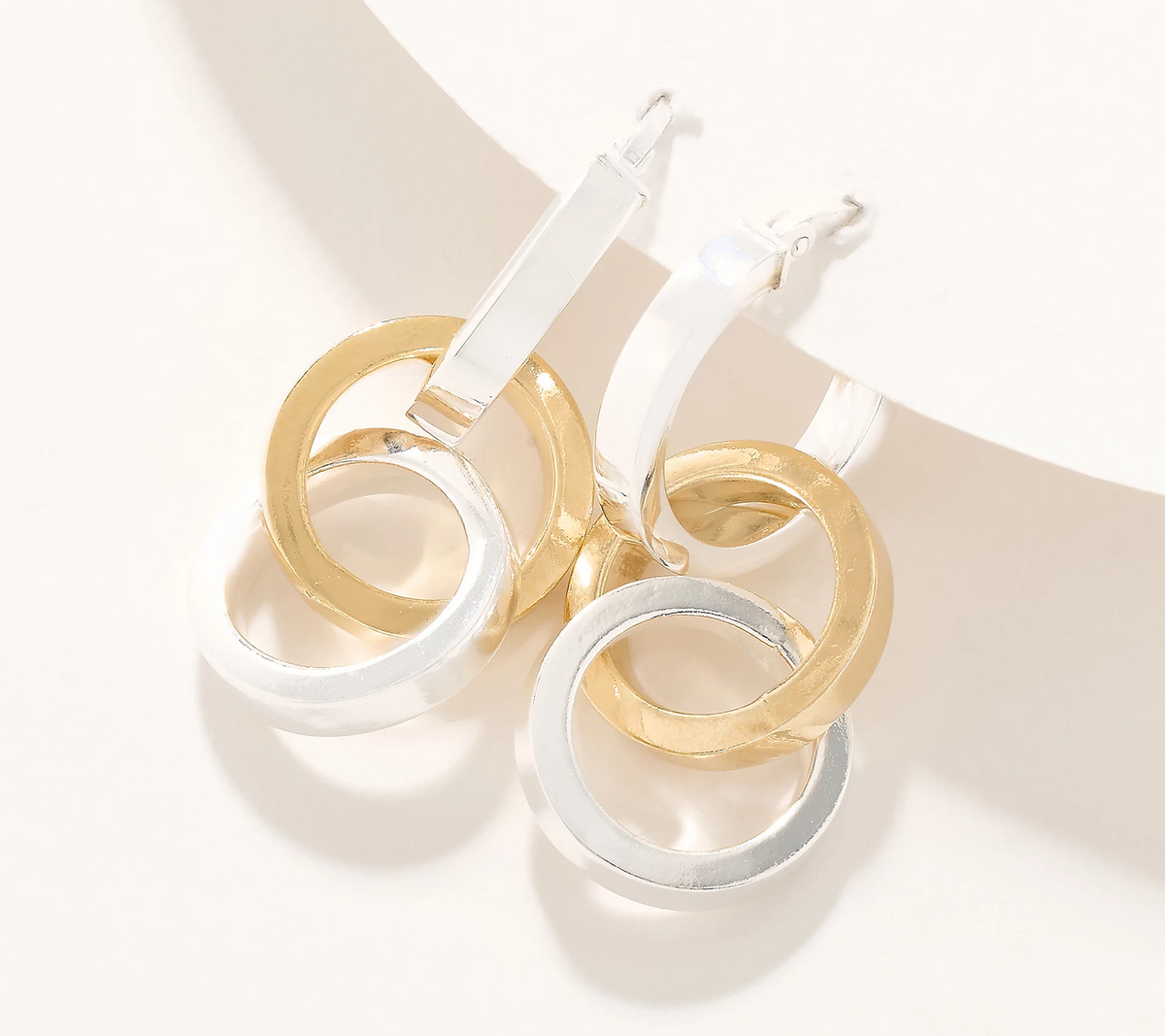 UltraFine 950 Silver Two Tone Convertible Drop Earrings