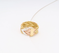 UltraFine 950 Silver Tri Tone Riccio Ring Size 9