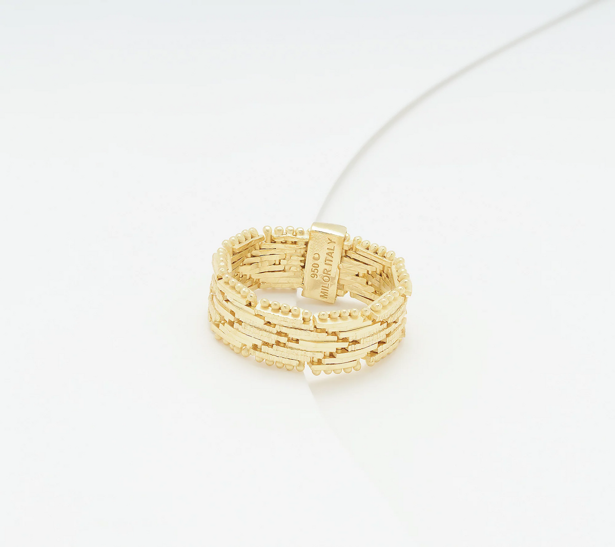 UltraFine 950 Silver Gold Tone Riccio Ring Size 7