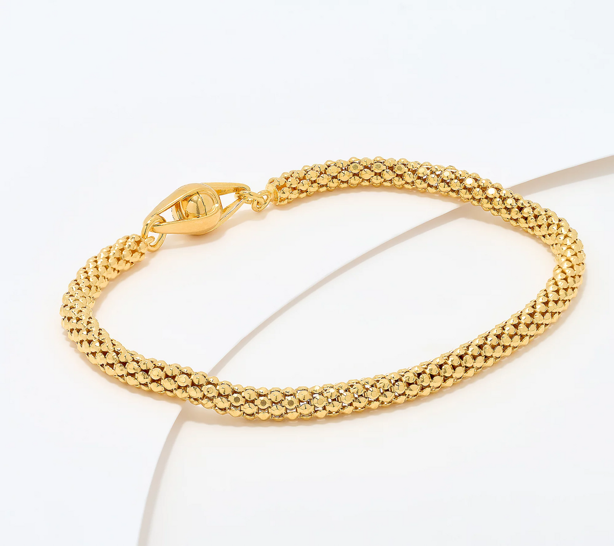 UltraFine 950 Silver Popcorn Chain Magnetic Clasp Bracelet Avg