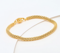 UltraFine 950 Silver Popcorn Chain Magnetic Clasp Bracelet Avg