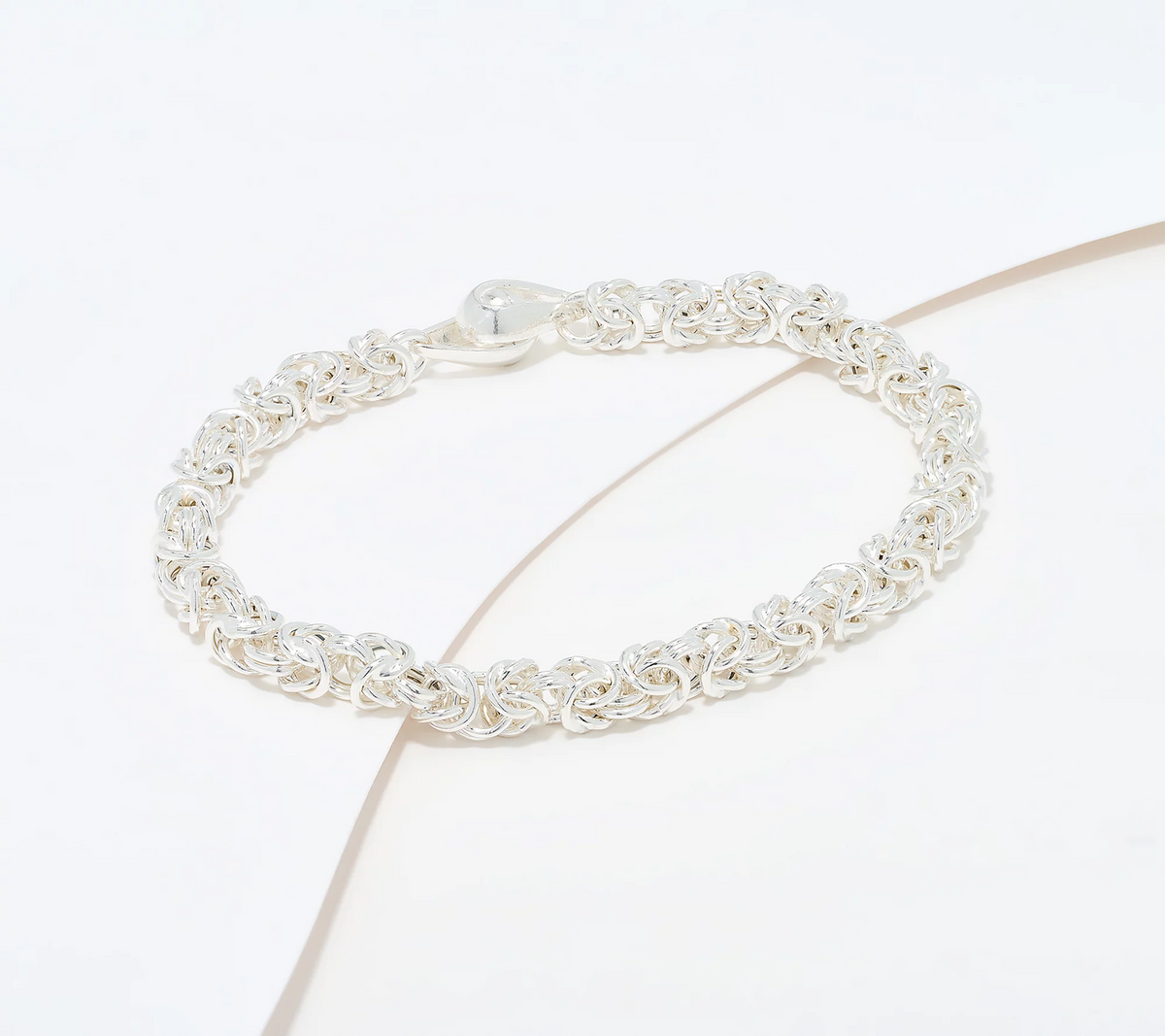 UltraFine 950 Silver Byzantine Chain Magnetic Clasp Bracelet Avg
