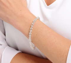 UltraFine 950 Silver Byzantine Chain Magnetic Clasp Bracelet Avg