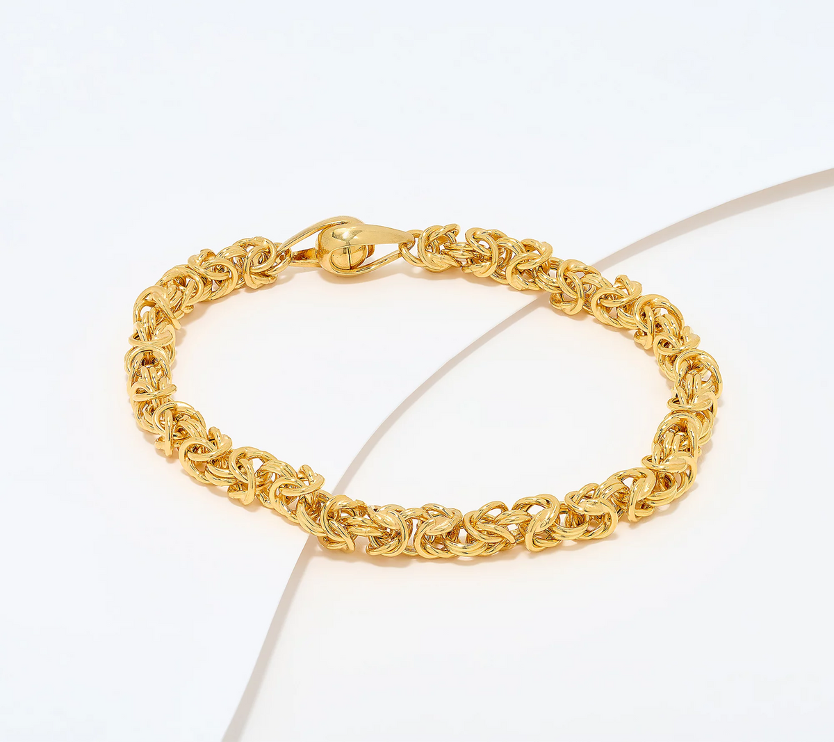 UltraFine 950 Silver Gold Tone Byzantine Chain Magnetic Clasp Bracelet Small