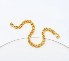 UltraFine 950 Silver Gold Tone Byzantine Chain Magnetic Clasp Bracelet Small