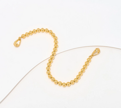 UltraFine 950 Silver Gold Tone Beaded Chain Magnetic Clasp Bracelet Small