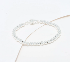 UltraFine 950 Silver Beaded Chain Magnetic Clasp Bracelet Small