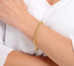 UltraFine 950 Silver Gold Clad Rope Chain Magnetic Clasp Braclet Large