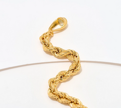 UltraFine 950 Silver Gold Tone Rope Chain Magnetic Clasp Braclet Average