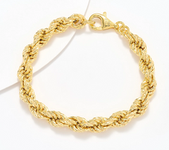 UltraFine 950 Silver Gold Tone Brilliant Rope Bracelet Small