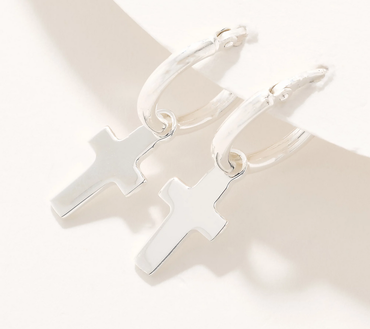 UltraFine 950 Silver Cross Motif Earrings