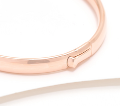 UltraFine Polished Rose Tone Safety Lock 5.5mm Bangle Avg