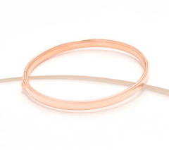 UltraFine Polished Rose Tone Safety Lock 5.5mm Bangle Avg