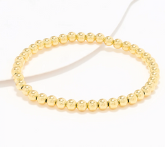 UltraFine 950 Silver Gold Tone Polished 5mm Bead Bracelet Small/Avg