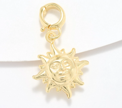 UltraFine 950 Silver 18K Yellow Plated Sun Motif Enhancer Charm
