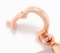 UltraFine 950 Silver 18K Rose Plated Bead Motif Enhancer Charm