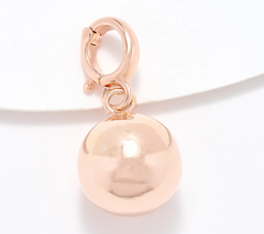 UltraFine 950 Silver 18K Rose Plated Bead Motif Enhancer Charm