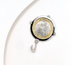 David Markstein Sterling Silver Genuine Vatican Lira Coin Necklace 18"