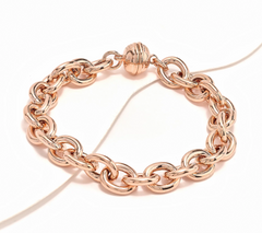 David Markstein Bronze Rose Tone Status Magnetic Rolo Bracelet Avg