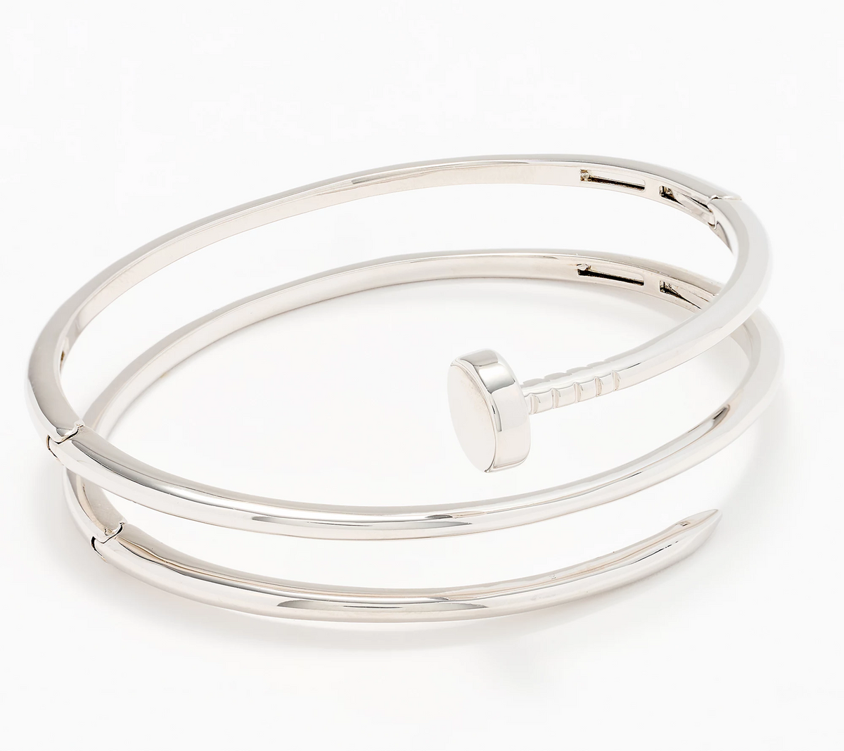 David Markstein Bronze Silver Tone Multi Hinge Nail Head Bangle Avg