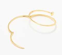 David Markstein Bronze Gold Tone Multi Hinge Nail Head Bangle Average