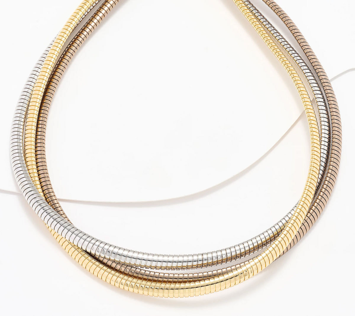 David Markstein Tri-Color Mocha Bronze Three Strand Magnetic Tubogas Necklace