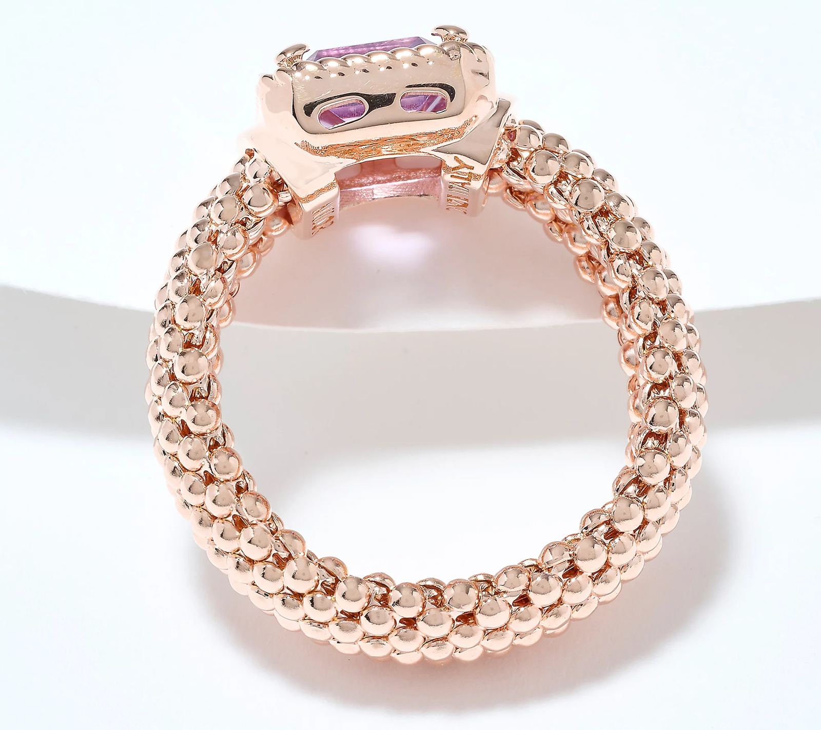 David Markenstein Rings David Markstein Debut Rose Clad Bronze Mesh Emerald Cut Amythest Ring ...