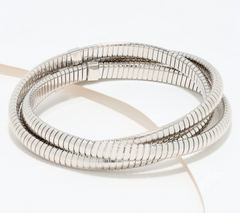 David Markstein Premiere White Bronze Set of 10 Luxe Slip On Bangles Large