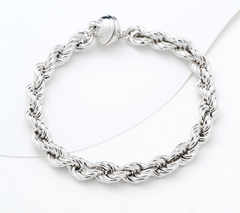 David Markstein White Bronze Premium Rope Bracelet with Magnetic Clasp Small