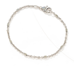 David Markstein Rhodium-Plated Bronze Premiere Luxe Cube Station Bracelet Large