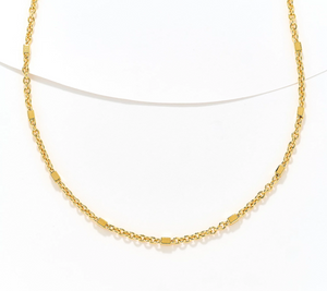David Markstein GOld Tone Bronze Premiere Luxe Cube 18" + 2" Necklace