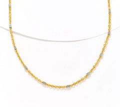 David Markstein Two Tone Silver/Yellow Bronze Premiere Luxe Cube 18" + 2" Necklace