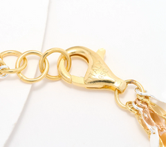 UltraFine 950 Silver TRi-Color Multi-Row Mirror Link Bracelet