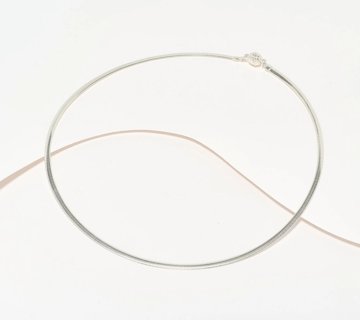 UltraFine 950 Silver Magnetic Closure Omega 20" Necklace