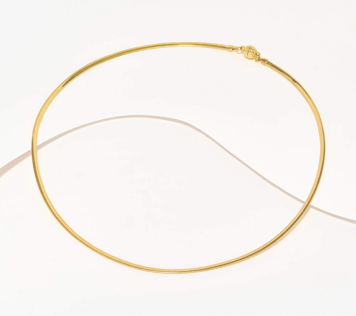 UltraFine 950 Silver Gold Tone Magnetic Closure Omega 20" Necklace