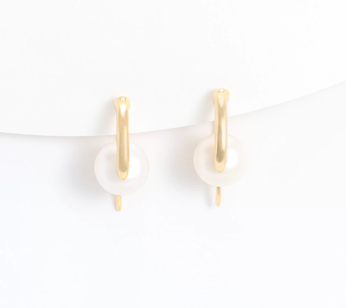 Honora Yellow Bronze White Pearl Earrings