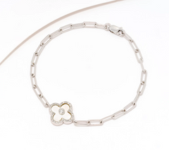 Accents by Affinity SS MOP Clover Linked Bracelet Avg