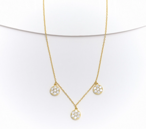 Diamonique Gold Tone Sterling Silver Classics Station Necklace